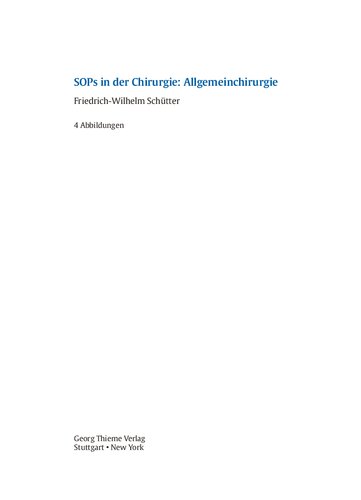 SOPs in der Chirurgie - Allgemeinchirurgie