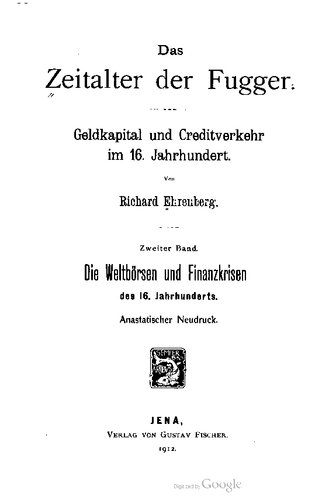 Die Weltbörsen und Finanzkrisen des 16. Jahrhunderts