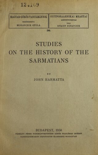 Studies on the History of the Sarmatians