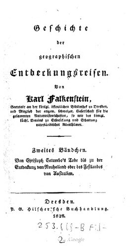 Von Christoph Columbo's Tode bis zu der Entdeckung von Neuholland oder des Festlandes von Australien