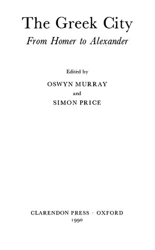 The Greek City: From Homer to Alexander
