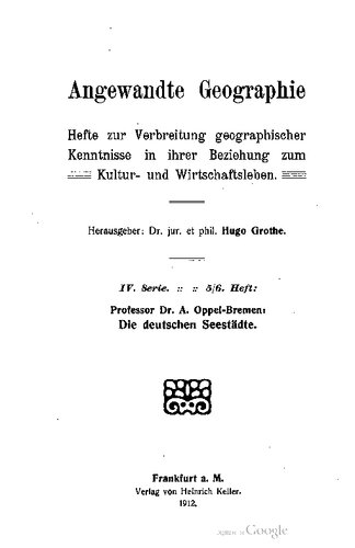 Die deutschen Seestädte