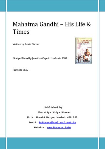 Mahatma Gandhi: His Life and Times