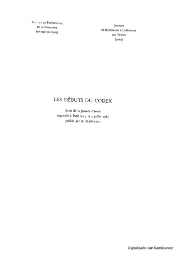 Les débuts du codex