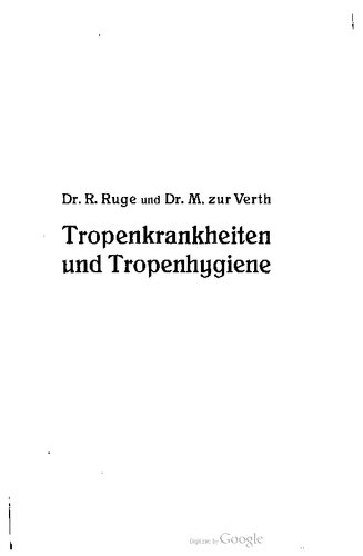 Tropenkrankheiten und Tropenhygiene