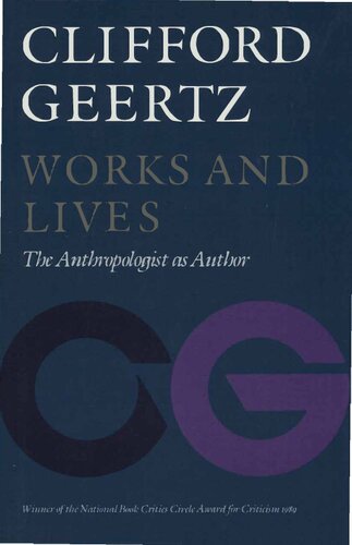 Works and Lives: The Anthropologist as Author