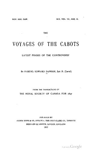 The Voyages of the Cabots ; latest phases of the controversy