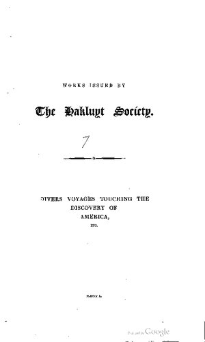 Divers Voyages Touching the Discovery of America and the Islands Adjacent