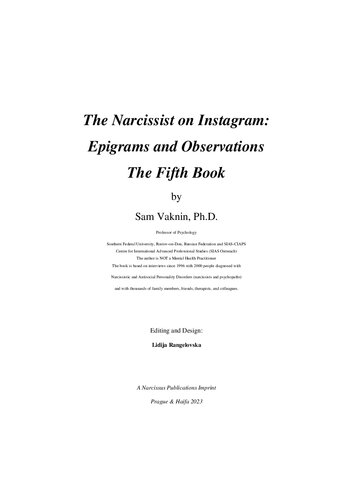 The Narcissist on Instagram: Epigrams and Observations