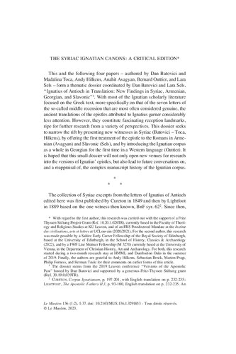 Le Muséon 136, Issue 1-2, 2023