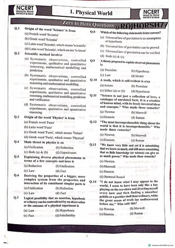 NCERT WORD TO WORD PHYSICS CLASS XI