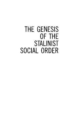 The genesis of the Stalinist social order