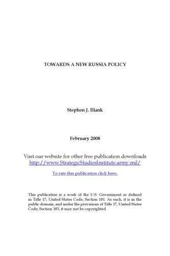 Towards a New Russia Policy