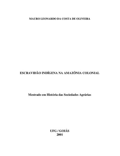 Escravidão indígena na Amazônia colonial