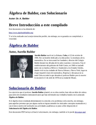 Algebra - Algebra de Baldor con Solucionario
