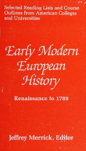 Early modern European history: Renaissance to 1789
