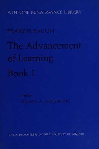 The Advancement of Learning, Book 1
