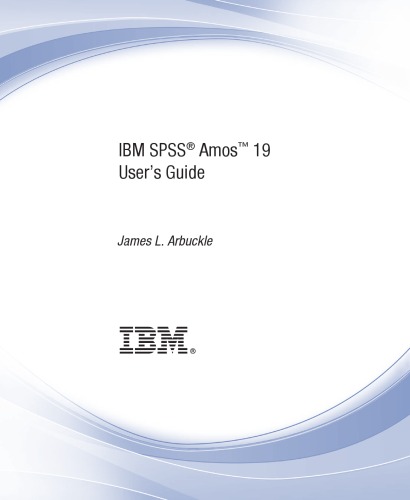 SPSS Amos 19.0 User's Guide