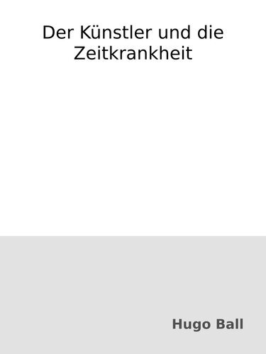Der Künstler und die Zeitkrankheit