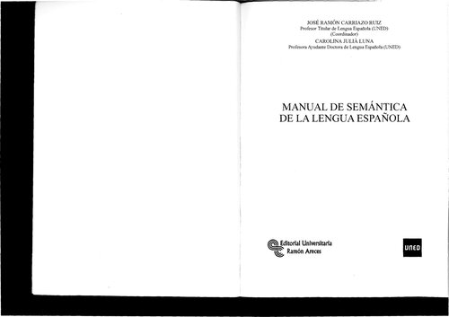 Manual de semántica de la lengua española