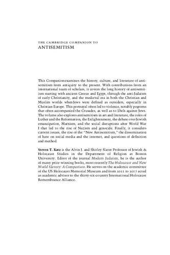 The Cambridge Companion to Antisemitism