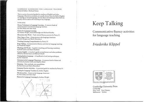 Keep Talking: Communicative Fluency Activities for Language Teaching (Cambridge Handbooks for Language Teachers)