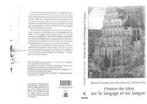 Histoire Des Idées Sur Le Langage Et Les Langues