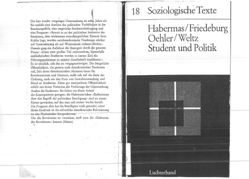Student und Politik : eine soziologische Untersuchung zum politischen Bewusstsein Frankfurter Studenten