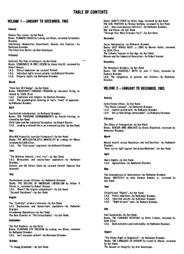 The Objectivist Newsletter: January to December 1962