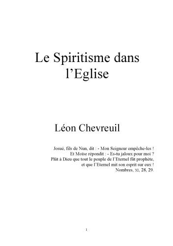 Le spiritisme dans l'église