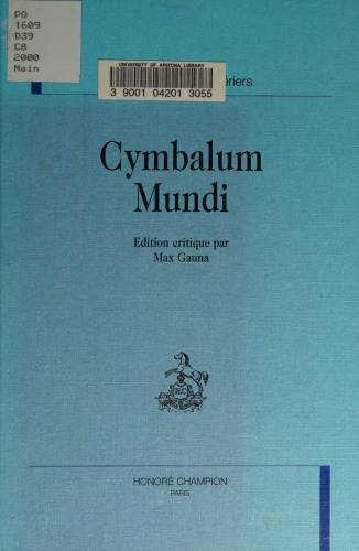 Cymbalum mundi. Edition critique par Max Gauna