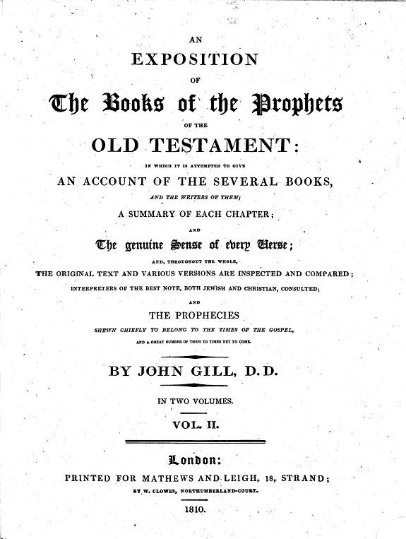 An Exposition of the Old Testament in Six Volumes