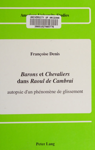 Barons et chevaliers dans Raoul de Cambrai. Autopsie d'un phenomene de glissement