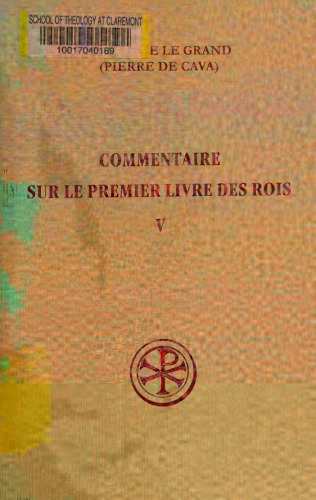 Commentaire sur le premier livre des Rois, tome V