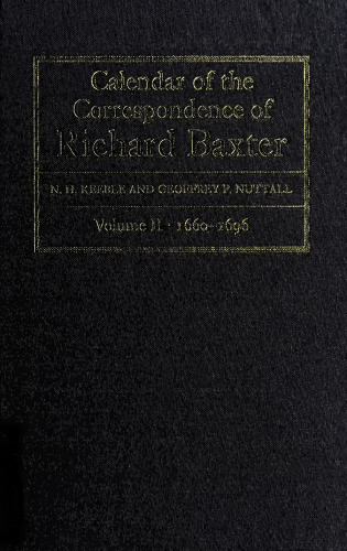 Calendar of the Correspondence of Richard Baxter