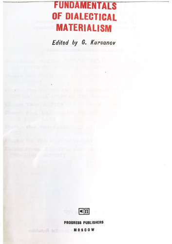 Fundamentals of dialectical materialism