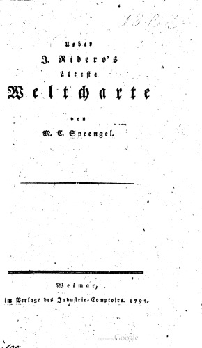 Über J. Ribero's älteste Weltcharte [Weltkarte]
