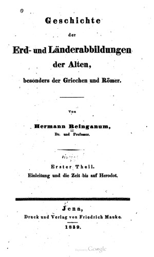 Einleitung und die Zeit bis auf Herodot