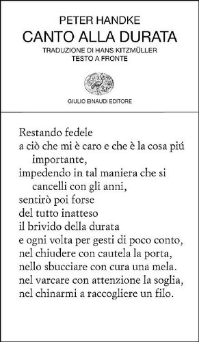 Canto alla durata. Testo tedesco a fronte