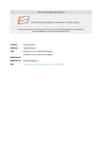 Interslavic zonal constructed language: an introduction for English-speakers