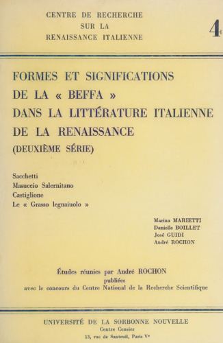 Formes et significations de la beffa dans la litterature