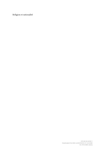 Religion et rationalité : Philon d’Alexandrie et sa postérité