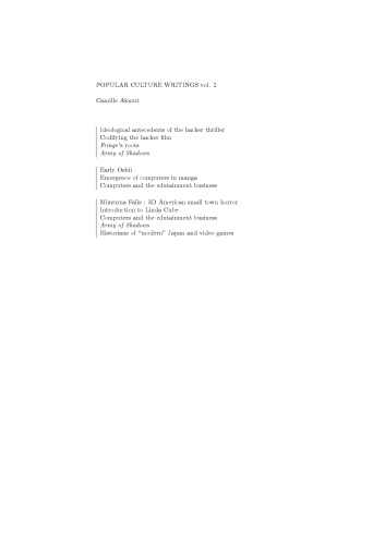 Popular culture writings volume 2