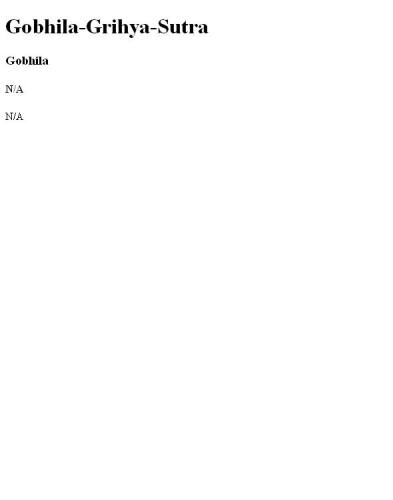Gobhila-Grihya-Sutra