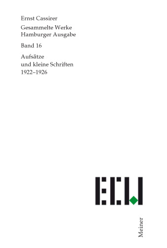 Gesammelte Werke. Hamburger Ausgabe. Bd. 16: Aufsätze und kleine Schriften 1922–1926