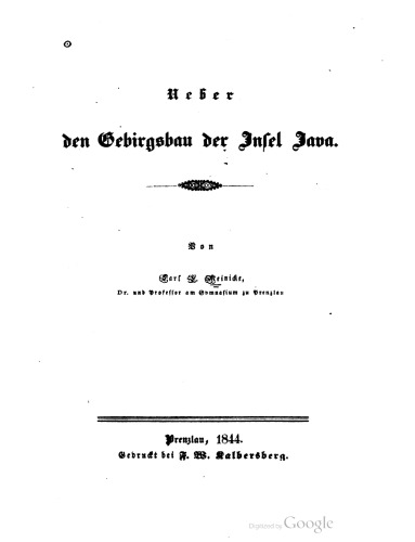 Über den Gebirgsbau der Insel Java