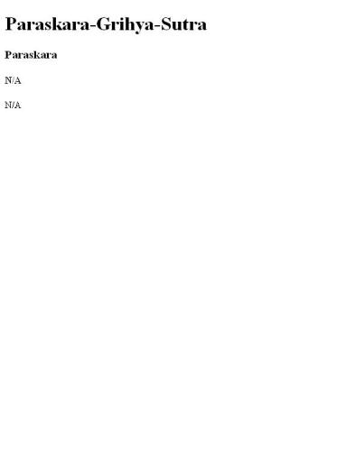 Paraskara-Grihya-Sutra