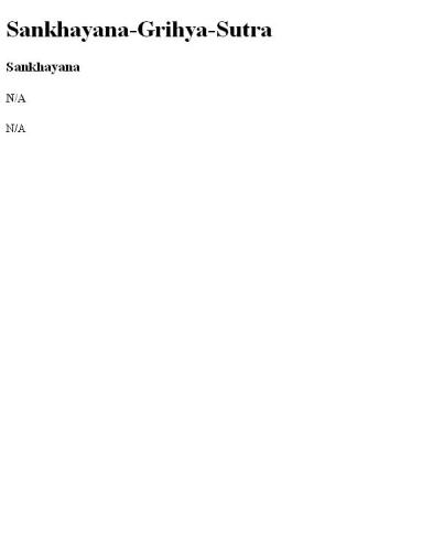 Sankhayana-Grihya-Sutra
