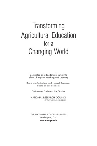 Transforming Agricultural Education for a Changing World