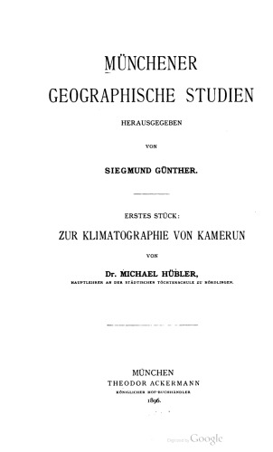 Zur Klimatographie von Kamerun